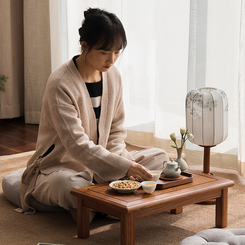 7W Bay WindoW Table Solid Wood Kang Table Balcony Tatami Small Coffee Table Simple Japanese Kang Table Exquisite Kang Table