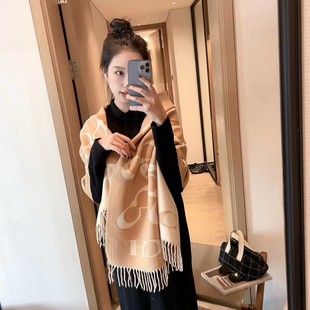 Autumn and Winter New Cashmere Light Luxury Scarf Women's Long Fashionable Warm Double-sided Tassel Dual-purpose Shawl All-match Scarf