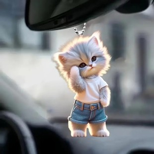 Новый трансграничный милый кот акрилан плоский автомобиль с подвеской рюкзак аксессуары для дома украшения рождественский котенок
