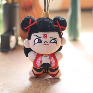 Internet Celebrant Cute Little Nezha Pendant Plush Toy Doll Devil Boy Sea Bag Hanging Doll Keychain Doll