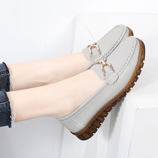 Doug Shoes Women's 2024 Spring and Autumn New Flat All-match Soft Bottom Pregnant Women's Loafers Shallow Moms Shoes Single-layer Shoes