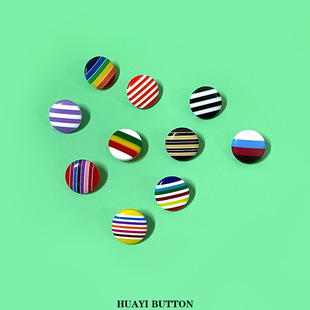 Color Stripe Resin Button Candy Color Round Button Rainbow Color Children's Shirt Sweater Cardigan Decorative Buckle