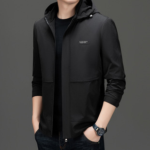 Fashionable and Handsome Detachable Hooded Jacket for Men 2024 Autum New Fashion Korean Style Trendyy Pure Color Casual Jacket