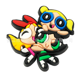 Powerpuff Girls Cave Shoes Shoes Flower Shoes Buckle Garden Shoes PVC Soft Glue Accessories Removable DIY Decorative Buckle Shoes