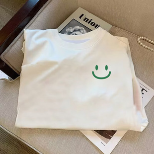 Spring and Summer New White T-shirt Women's Summer 2024 New Loose Short-sleeved Base Shirt with Student White T Top Trendy