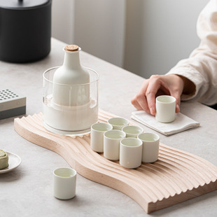 Chupu cream style Japanese-style ceramic wine warmer suit sake yellow wine household White wine warm wine pot wine cup