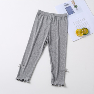 Girls' Summer Thin Modal Leggings Children's Versatile Anti-Mosquito Pants Capri Pants Cropped Pants Leggings