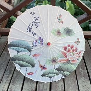Rain-proof sun-proof ancient style oil paper umbrella antique Chinese style hanfu cheongsam indoor and outdoor decorative ceiling umbrella lamp Dance Umbrella