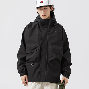 Cross-border manufacturers 2023 new Japanese functional tooling loose hooded jacket spring and autumn fashion charge a generation of hair