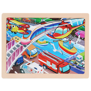 Cross-border Amazon wooden 24-piece puzzle children's cartoon fairy tale flat wooden puzzle early education intelligence toys