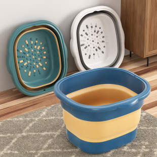 Silicone Folding Foot Bath Bucket Household Portable Massage Foot Washing Bucket Portable Retractable Foot Bath Bucket Folding Foot Bath Basin