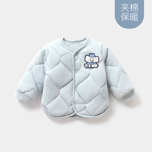 Baby Quilted Jacket 2024 New Autumn and Winter Baby Cute Warm Cotton Coat Liner Cartoon Children's Winter Coat