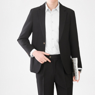 Light mature suit advanced suit jacket casual single Western men's professional business formal wear handsome full set