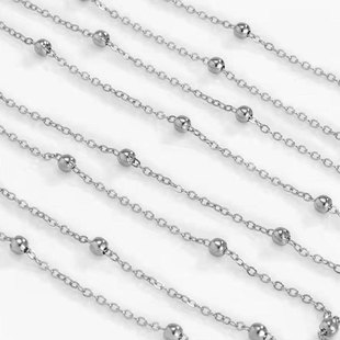 Cross-border hot-selling double-layer long metal ball necklace women's simple fashion folded with multi-layer sweater chain jewelry wholesale
