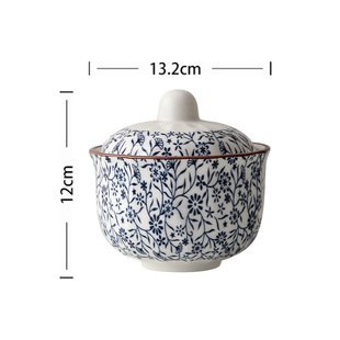 Japanese-style ceramic jar household kitchen tableware seasoning box with lid and spoon pig tank salt jar wholesale