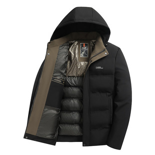 Winter New Middle-aged and Elderly Men's fleece-lined Thickened Warm Cotton-padded Jacket Dad Fashion Casual Winter Coat