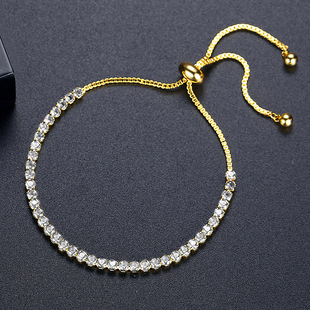 Jinse Bracelet Wholesale Joker Women's Light Luxury Inlaid Zircon Bracelet Women's Simple Adjustable Bracelet Fashion Bracelet