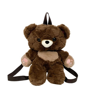 Cute Bear Plush Backpack Instagram Three-Dimensional Cartoon Bear Bear Doll Doll Bag Girly Heart Backpack