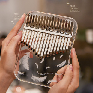 Hua Shu Crystal Thumb Piano Kalimba Musical Instrument 17 Tones 21 Tones Transparent Girls Beginner Finger Piano Thumb Piano