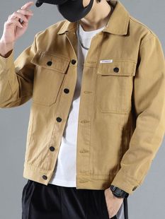 New Spring and Autumn Denim coat men's slim-fit trendy handsome boys' jacket loose casual workwear youth men's clothing