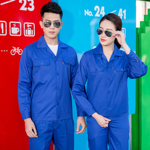 Summer long short-sleeved cotton overalls outer suit men's and women's breathable factory workshop labor protection clothing jacket electric welding customization