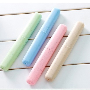 Casual Household Colorful Candy-colorful Transparent Toothbrush Bucket Toothbrush Storage Box Toothbrush Box Portable Wheat Straw Box