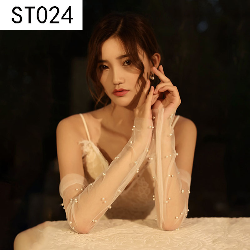 Bridal Wedding Gloves, Wedding Dress Accessories, Lace, Pearls, High-End Photography, Wedding Satin Short Style Wholesale
