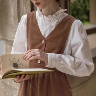 Nightingale Rose Embroidered White Shirt Vintage Court French Loose Outer Top Shirt Women's 2025 Spring and Autumn