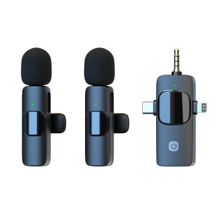 Wireless Microphone Lavalier Radio Microphone Live Broadcast Anchor Recording Equipment Clip Collar Type Internet Celebrity Eating Broadcast Noise Reduction Microphone