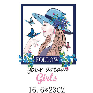Clothing printing hot stamping European and American girls hot stamping stickers offset hot stamping custom manufacturers offset logo hot stamping pattern