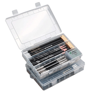 Transparent sketch pencil case for art students special pencil multifunctional storage box large capacity art double-layer plastic tools