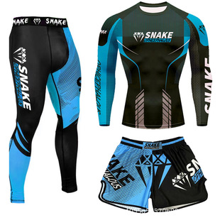 Venom Boxing Long Sleeve Three-Piece Muay Thai UFC Fight Shorts Fighting Sanda Tight MMA Match Training Suit