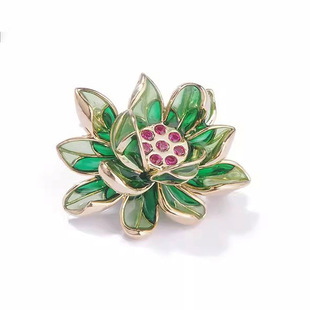 Chinese Style Lotus Brooch Design Sense Niche Delicate Lotus High-end Women's Corsage Pin Suit Cheongsam Accessories