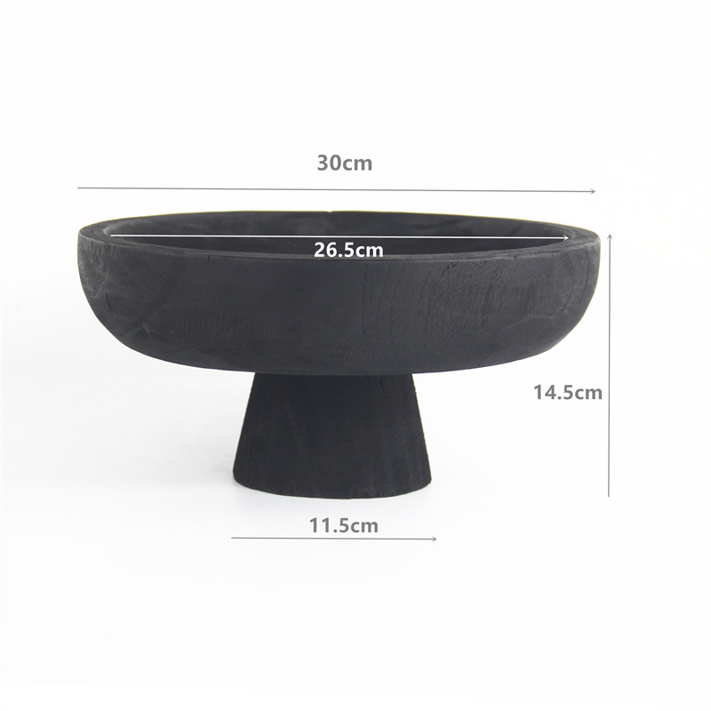 Factory Sales Handmade Carbonized Wooden Tray Snack Fruit Plate Homestay Home Furnishing Desktop Decorations