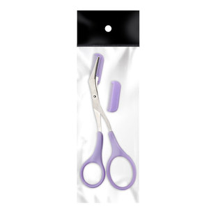Stainless steel black/pink eyebrow scissors/white self-comb eyebrow trimming scissors beauty makeup eyebrow scissors beauty makeup eyebrow scissors tool