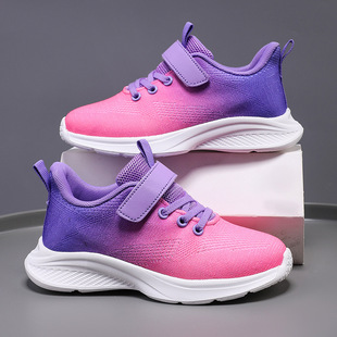 Boys and girls sneaker colorful mesh breathable children's shoes Velcro 2024 autumn children's sneaker tide