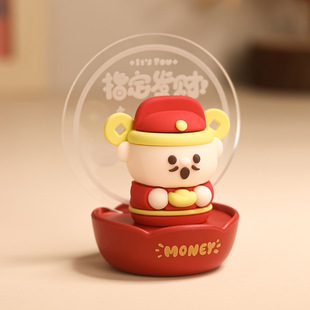 Cute Cartoon God of Wealth Mini Night Light Student Desktop Decorations Bedside Bedroom Atmosphere Light New Year Gift