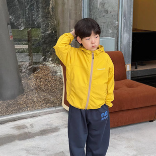 25 Summer Children's Wear Children's Sunscreen Clothes Quick-drying Hooded Skin Clothes Light Zipper Shirt Mountaineering Jacket