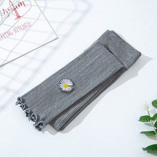 Girls' Leggings Spring and Autumn Outer Wear Thin Pure Cotton Children's Leggings High Elastic Nine-point Daisy Shake Voice Internet Popular Explosions