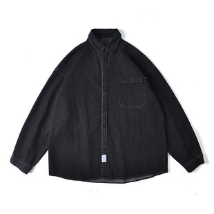 Denim Jacket Men's Spring and Autumn Japanese Style Harajuku Style Fashionable High Street Loose Casual Hip-Hop Stitching Tooling Jacket