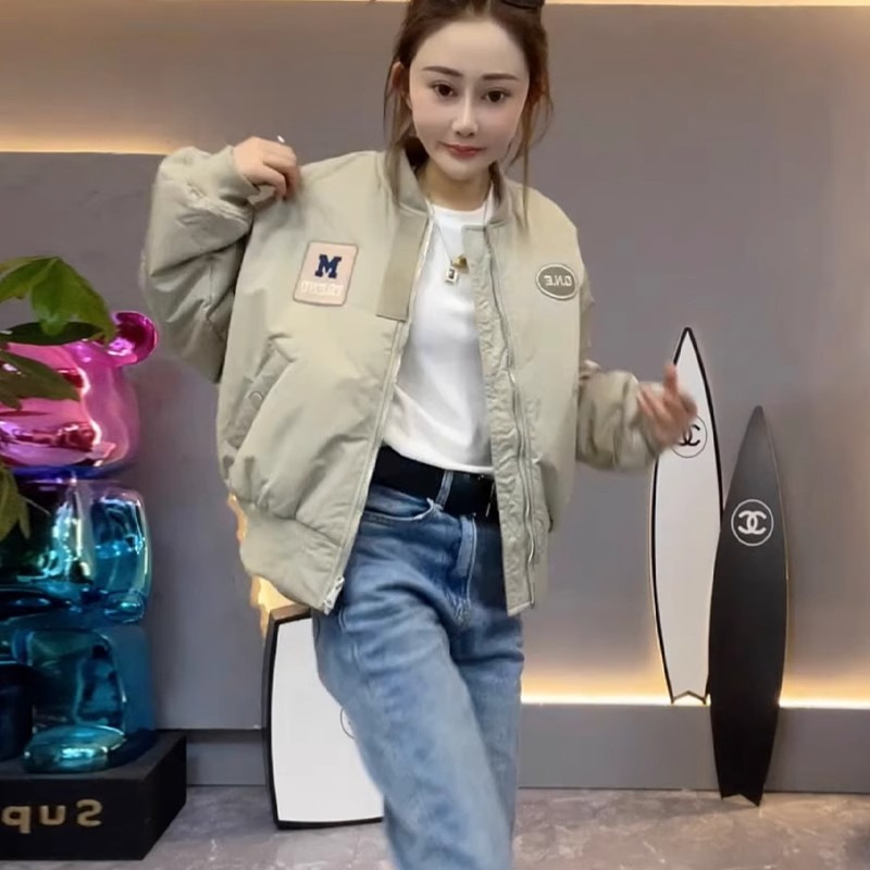 퀼트 야구 재킷 여성 짧은 봄, 가을 2025 새로운 봄, 가을 봄, 가을 재킷 짧은 작은 캐주얼 면 재킷