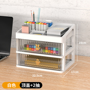 Desktop Storage Box Transparent Drawer Type Office Desk Stationery Organizer Box Cosmetic Storage Rack