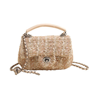 2023 Новый корейский стиль, шерстяная сумка в стиле Chanel, женская модная сумка на цепочке с ромбом, универсальная сумка через плечо