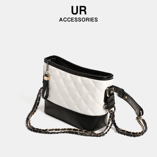 UR Chanel Style Two-color Chain Bag Wandering Bag Women's Bag 2024 New High-end Rhombic Bag Shoulder Crossbody Bag