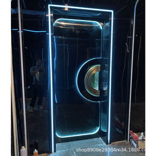 Bar soundproof door entertainment club luminous door science and technology sense ktv box door stainless steel factory direct custom