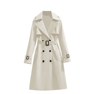 2025 Spring and Autumn New Popular Women's Korean Style Mid-length Fashionable Elegant Casual Coat Long Sleeve Coat Women's Coat