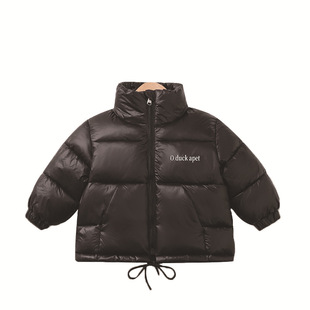 804 New Children's Collar Cotton-padded Jacket Men's Treasure Women's Treasure Thickened Letter Cotton-padded Clothes Fashionable Children's Jacket for Hair