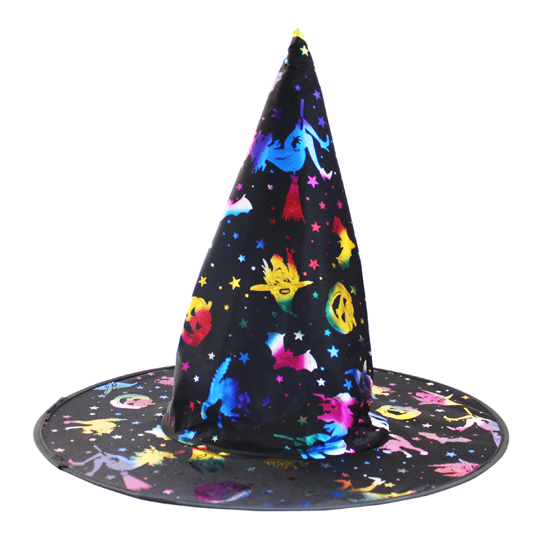 Halloween hat glowing witch hat party decoration spider web witch hat pumpkin bronzing black witch hat
