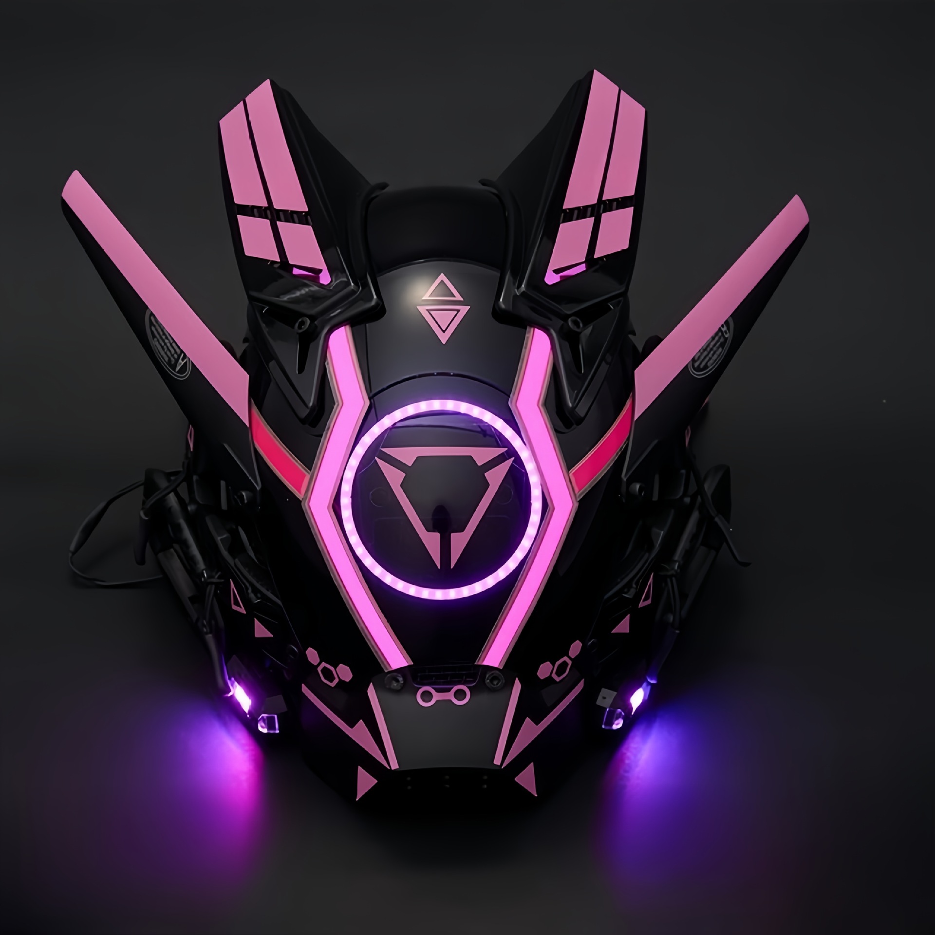 Pink Helmet Cyberpunk Mask Mask Luminous Cosplay Male Tactical Technology Full Face Hood