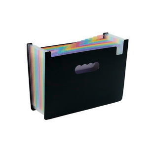 Japanese-style vertical 13-grid three-side organ folder multi-layer rainbow vertical student A4 paper storage bag